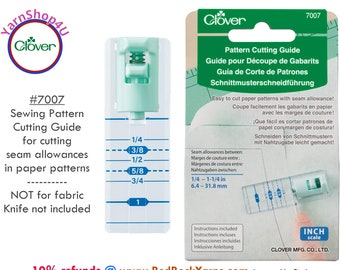 Clover Paper Pattern Cutting Guide - Use your own utility knife and this Guide to cut a seam allowance on a paper sewing pattern. #7007