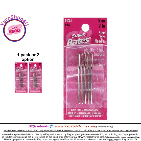 Knitting Bent Tip Metal Yarn Needle *2 Pieces!* 6 Vibrant Colors to Choose  From Crochet Darn Embroidery (There is no tracking on this item)