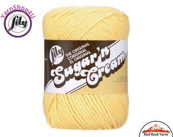YELLOW - 2.5oz | 120yd The Original Lily Sugar N Cream 100% Cotton Yarn (2.5 ounce / 120 yards)