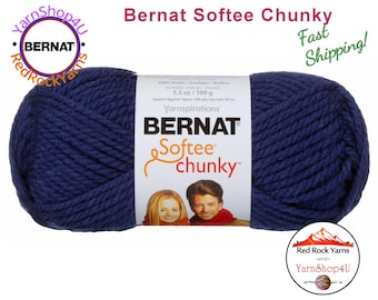 FADED DENIM Bernat Softee Chunky Yarn Super Bulky Yarn. 3.5oz | 108yds | 100% Acrylic Yarn. Item 16112828114