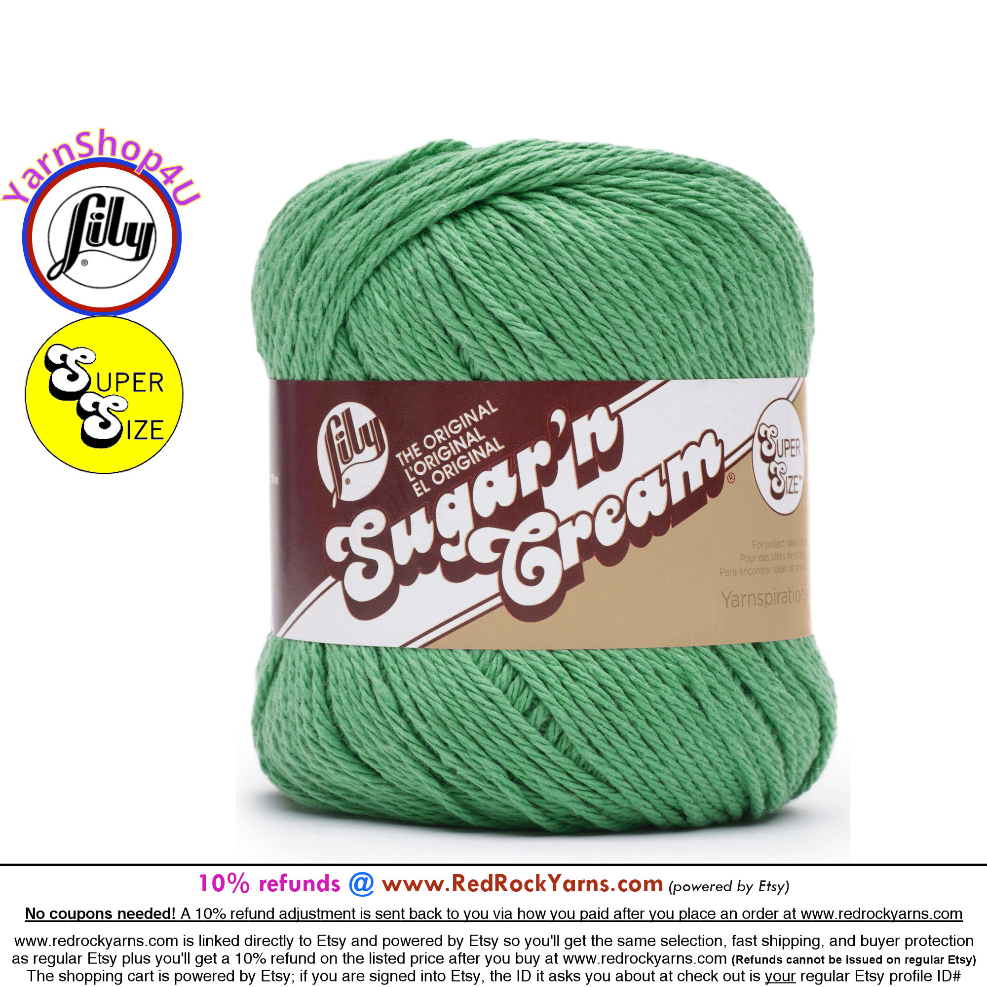 SAGE - 14oz  674 yards Cone. Lily Sugar N Cream Cotton yarn. 100% cotton.  Great for dishcloths and more!