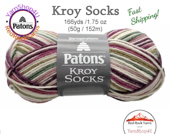 MIDNIGHT ORCHID - Patons Kroy Socks Yarn is 1.75oz | 166yds Super Fine Weight (1) Sock Yarn. 75/25% Wool/Nylon (50g | 152m) Color 55753