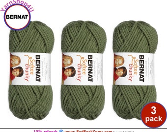FOREST 3 pack! Bernat Softee Chunky Yarn Super Bulky Yarn. 3.5oz | 108yds | 100% Acrylic Yarn. 3 skeins per pack = Bulk Buy!