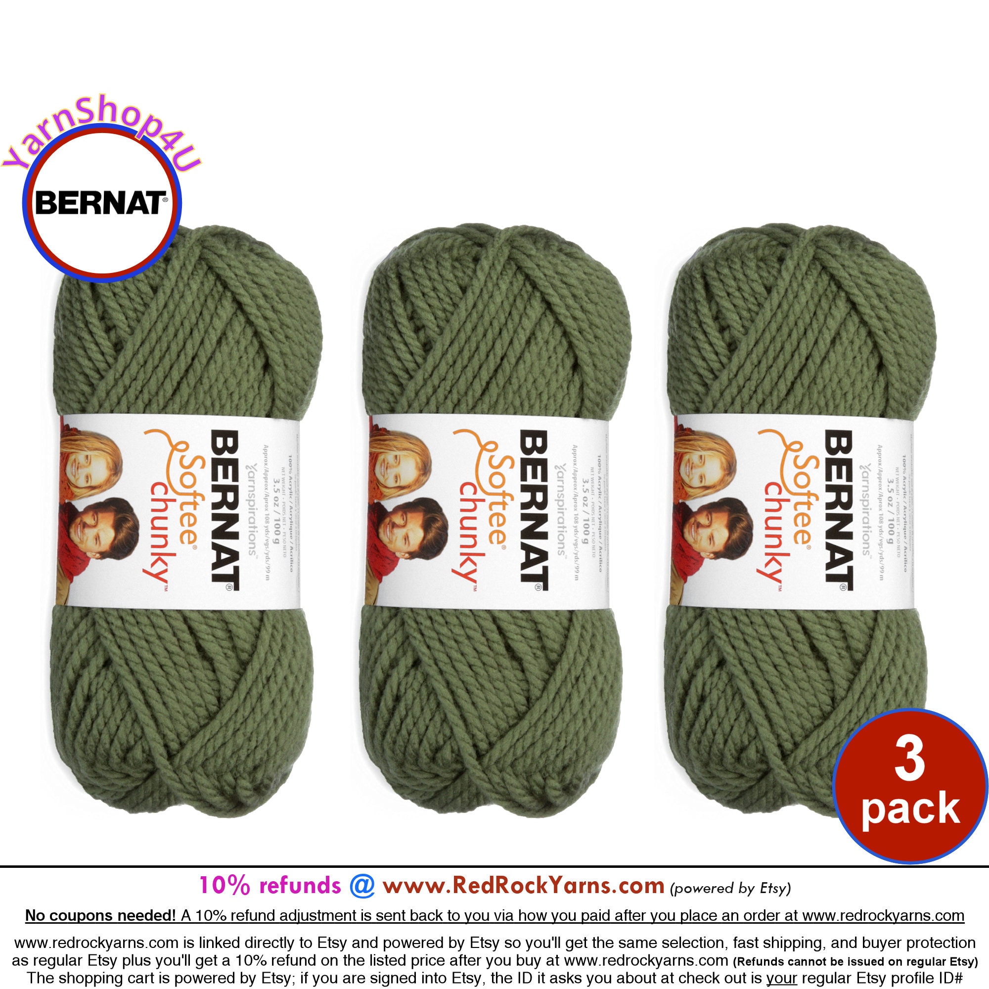 Bernat Softee Chunky Yarn (100g/3.5oz), Yarnspirations