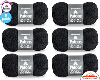 GENTRY GREY 6 pack! Patons Kroy Socks Yarn is 1.75oz | 166yds Super Fine Weight (1) Sock Yarn. A Blend of 75/25% Wool/Nylon (50g | 152m)