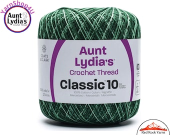SPRING GREENS - Aunt Lydia's Classic 10 Crochet Thread. 300yds. Item #154-0885