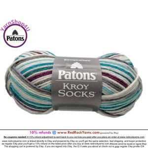 NORTHERN LIGHTS - Patons Kroy Socks Yarn is 1.75oz | 166yds Super Fine Weight (1) Sock Yarn. 75/25% Wool/Nylon (50g | 152m) Color 55751