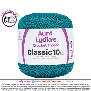 PEACOCK - Aunt Lydia's Classic 10 Crochet Thread. Item# 154-0856