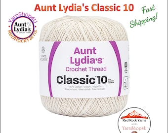 ANTIQUE WHITE - Aunt Lydia's Classic 10 Crochet Thread. 350yds. Color #154-0210
