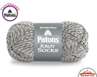 GRAY MARL - Patons Kroy Socks Yarn is 1.75oz | 166yds Super Fine Weight (1) Sock Yarn. A Blend of 75/25% Wool/Nylon (50g | 152m)