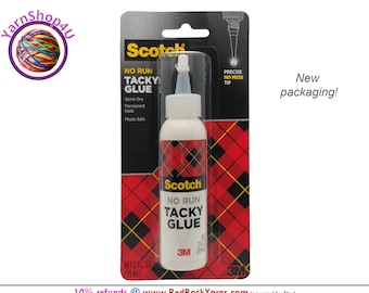 Scotch Tacky Glue. Quick Dry. No Run. Permanent. Photo Safe. Clear. Acid Free. Bonds to paper in less than a minute. 2 oz squeeze bottle