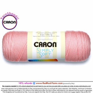 SOFT PINK - Caron Simply Soft 6oz / 315yds (170g / 288m) 100% Acrylic yarn. Item H970039719