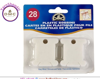 28pc DMC Plastic Bobbins. Easy to wind. Helps organize your floss threads. #6102/12