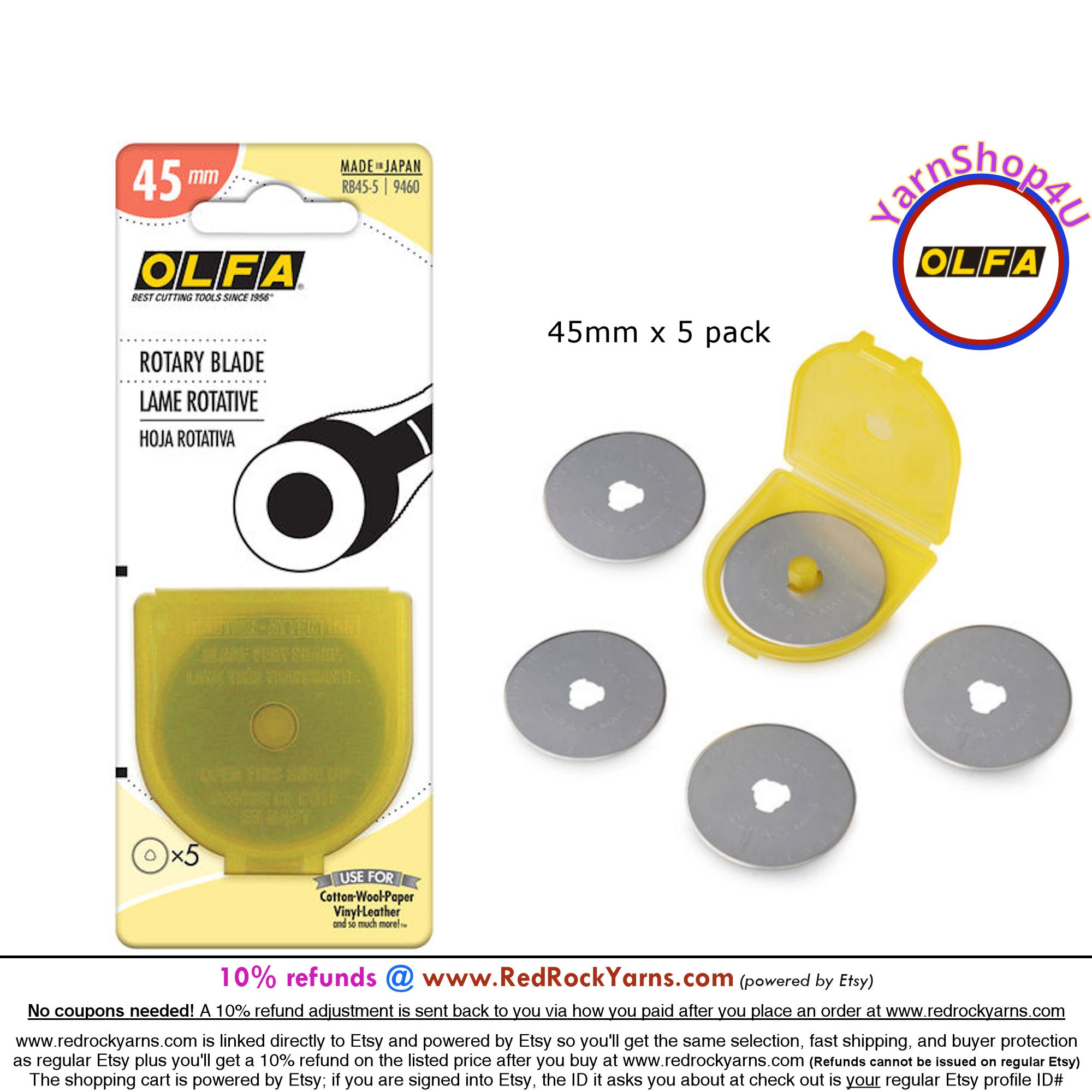 Olfa RB 45 Rotary Cutter Blades (5 pack)