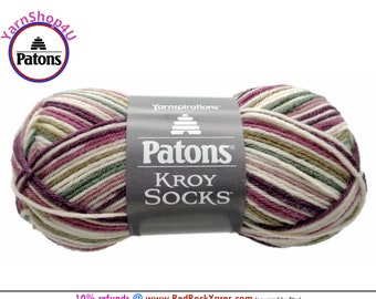 MIDNIGHT ORCHID - Patons Kroy Socks Yarn is 1.75oz | 166yds Super Fine Weight (1) Sock Yarn. 75/25% Wool/Nylon (50g | 152m) Color 55753