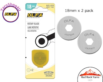 2 Pack! 18mm OLFA® Rotary Blades. 2 per package. Stainless Steel Olfa® Rotary Cutting Blade. Premium quality, sharpness & edge. #RB18-2