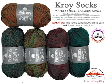 CLOVER COLORS - Patons Kroy Socks FX Yarn is 1.75oz | 166yds Super Fine Weight (1) Sock Yarn. A Blend of 75/25% Wool/Nylon (50g | 152m)