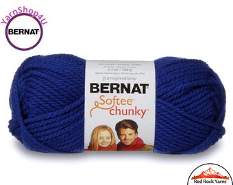 ROYAL BLUE Bernat Softee Chunky Yarn Super Bulky Yarn. 3.5oz | 108yds | 100% Acrylic Yarn. Item 16112828134