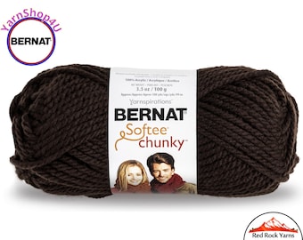 DARK TAUPE Bernat Softee Chunky Yarn Super Bulky Yarn. 3.5oz | 108yds | 100% Acrylic Yarn. Item 16112828013