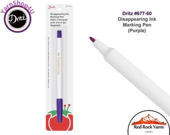 Purple Dritz Mark-B-Gone Disappearing Fabric Marking Pen. Air & Water Soluble Ink. Dritz #677-60