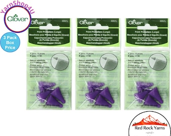 Box of 3! 4 tips per packet so that's 12 total. Large Purple Clover Point Protectors that Fit Needles 5 - 10.5 Box Price. Bulk Buy! #333/L