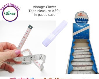 Vintage Clover Tape Measure. Glass Fibre & PVC Coated. Made in Japan. Measures 60 in/150 cm and comes in a plastic storage tube Glasster 804