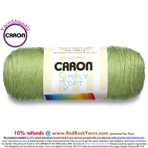 PISTACHIO - Caron Simply Soft Collection 6oz / 315yds (170g / 288m) 100% Acrylic yarn. Item H97COL0003