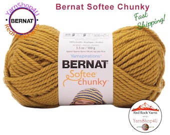 BRASS Bernat Softee Chunky Yarn Super Bulky Yarn. 3.5oz | 108yds | 100% Acrylic Yarn. Item 16112828807