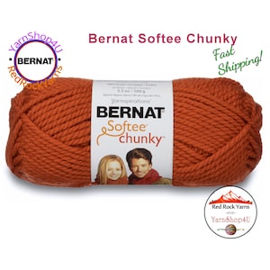 PUMPKIN Bernat Softee Chunky Yarn Super Bulky Yarn. 3.5oz | 108yds | 100% Acrylic Yarn. Item 16112828630