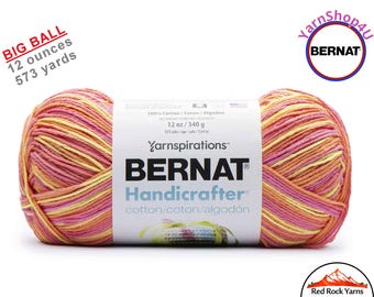PLAYTIME - 12oz | 573 yards! Bernat Handicrafter Big Ball 100% Cotton Yarn. Item 16203434059