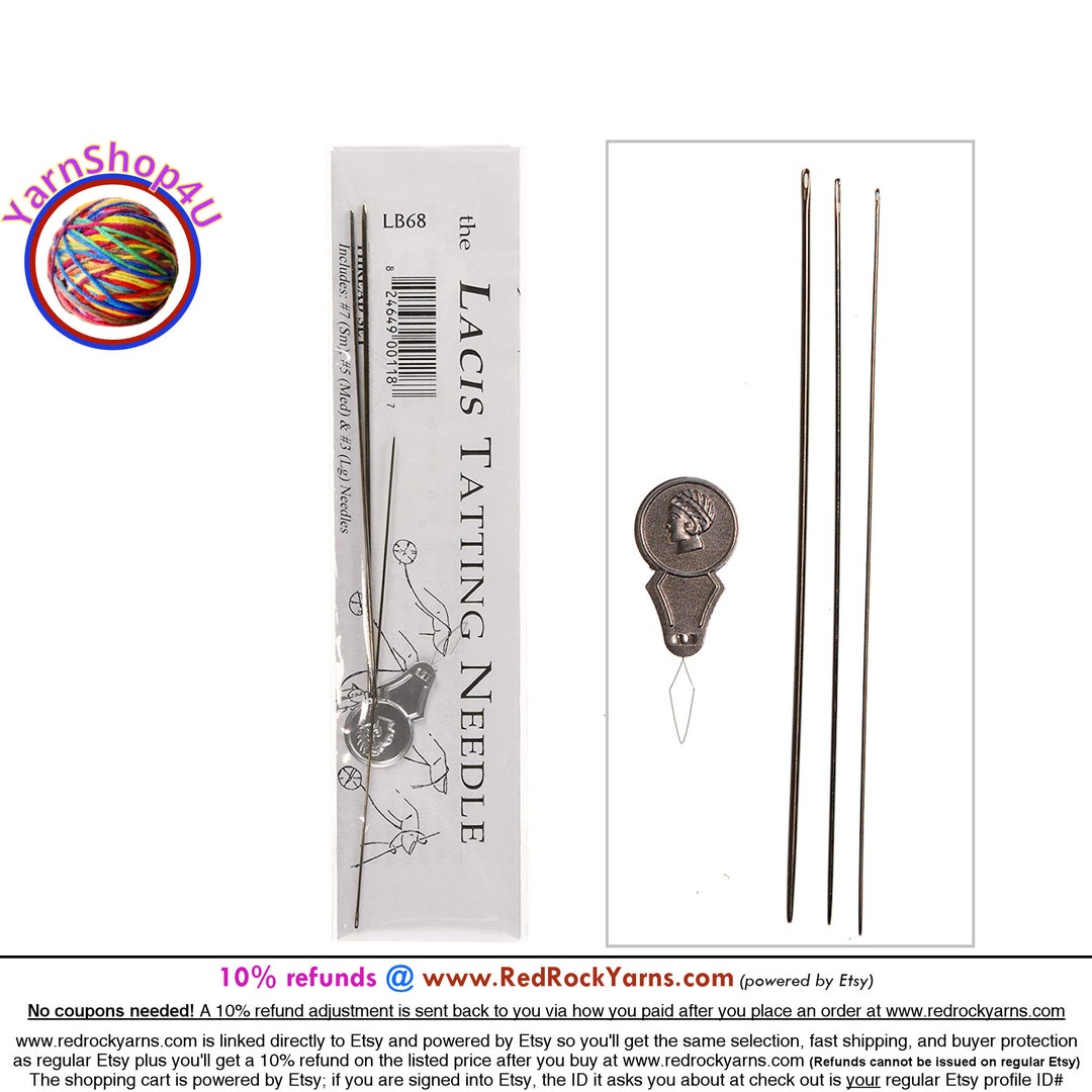Tatting Needle Set in 3 Sizes With Threader. This Set Includes Etsy