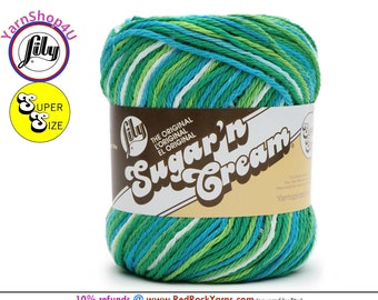 EMERALD ENERGY Super Size 3oz | 143yds. 100% Cotton yarn. Original Lily Sugar N Cream. (3 ounces | 143 yards). Color #19990