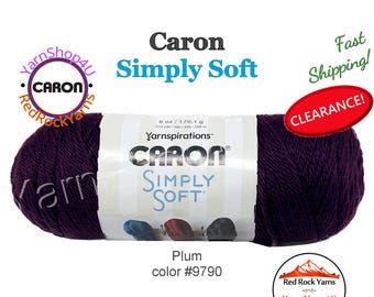 Clearance Sale! PLUM - Caron Simply Soft 6oz / 315yds (170g / 288m). 100% Acrylic yarn. Item H970039790