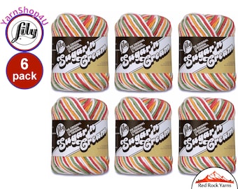MANGO MADNESS 6 Pack! 2oz | 95yds each. Lily Sugar N Cream The Original 100% Cotton Yarn. 6 skein bag = Bulk Buy!