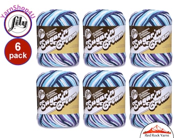 MOONDANCE 6 pack! 2oz | 95ydsLily Cotton Ombre Yarn. The Original Sugar N Cream Yarn. 100% Cotton. 6 skein bag = Bulk Buy!