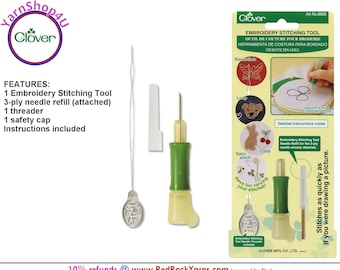 Clover Embroidery Stitching Tool for Punch Needle art. For Embroidery Floss. Clover #8800