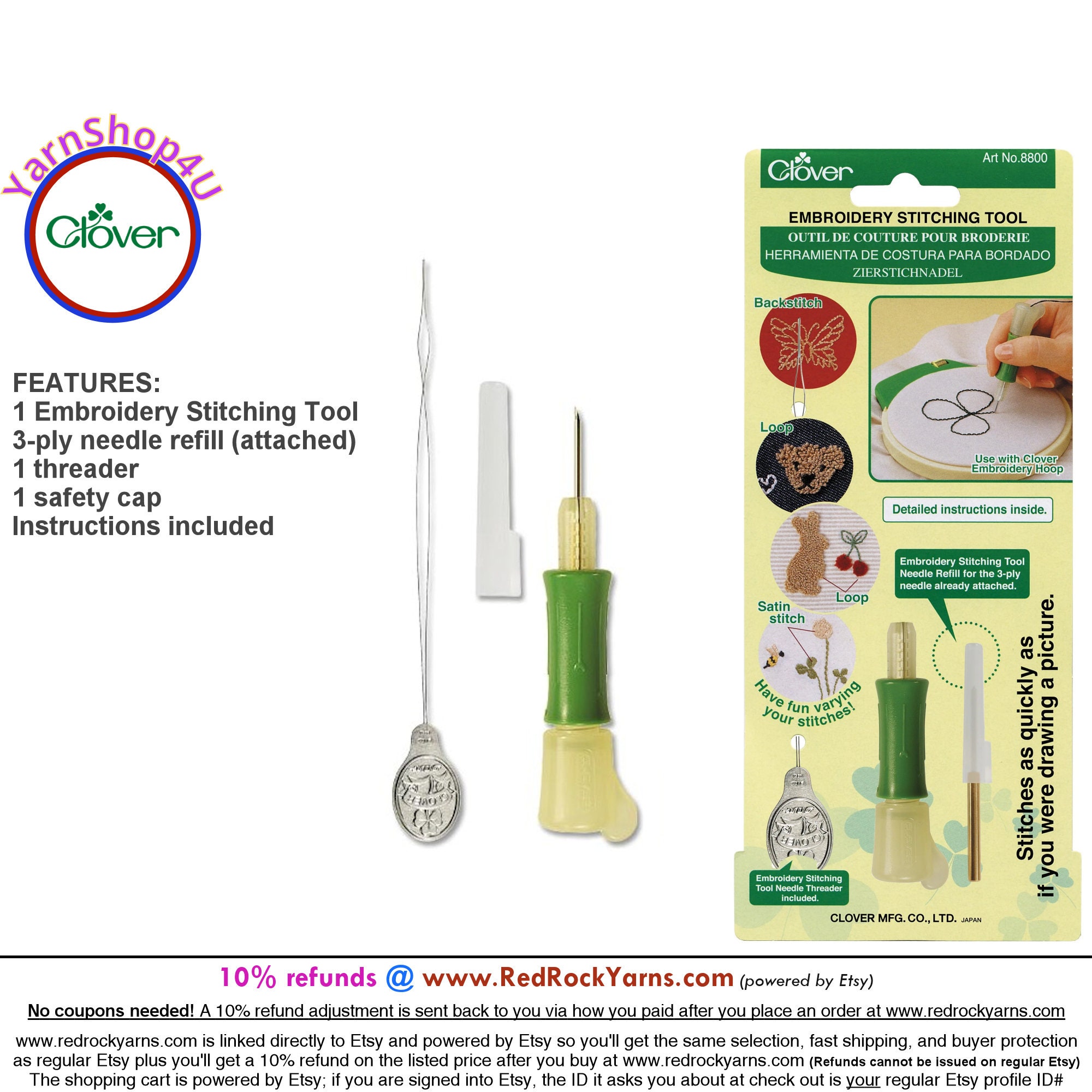 Full Clover Punch Needle Set with all refill needles