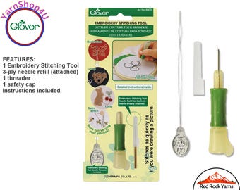 Clover Embroidery Stitching Tool for Punch Needle art. For Embroidery Floss. Clover #8800