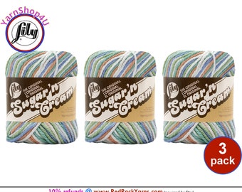 STONEWARE OMBRE 3 Pack! 2oz | 95yds. Lily Sugar N Cream The Original 100% Cotton Yarn. 2 ounces / 95 yards ea. 3 skeins Bulk Buy!