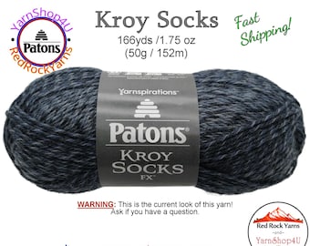 CADET COLORS - Patons Kroy Socks FX Yarn is 1.75oz | 166yds Super Fine Weight (1) Sock Yarn. A Blend of 75/25% Wool/Nylon (50g | 152m)