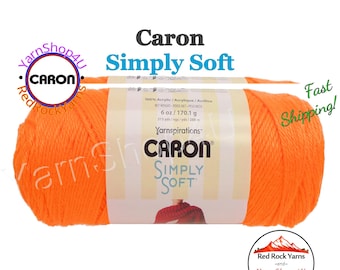 NEON ORANGE - Caron Simply Soft 6oz / 315yds (170g / 288m) 100% Acrylic yarn. Item H970039774