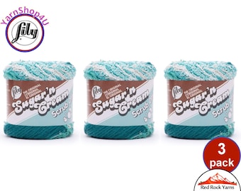 DEEP TURQUOISE 3 Pack! Lily Scrub Off - 2.6oz | 106yd. Lily Sugar'n Cream. 100% Textured Cotton Yarn. 3 skeins = Bulk Buy! Item 10209090029