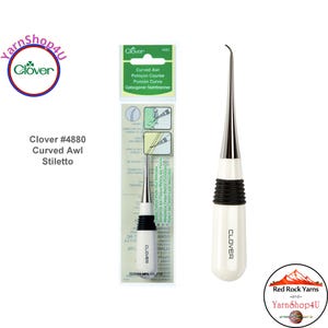 Curved Tailor's Awl - Designed for producing curves, feeding cloth, and getting under stitches. (Discont: while supply lasts) Clover #4880