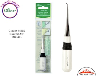 Curved Tailor's Awl - Designed for producing curves, feeding cloth, and getting under stitches. (Discont: while supply lasts) Clover #4880