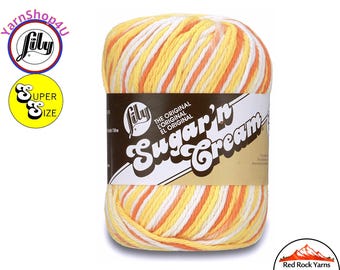 CREAMSICLE Super Size 3oz | 143yds. 100% Cotton yarn. Original Lily Sugar N Cream (3 ounces | 143 yards). Color #19605