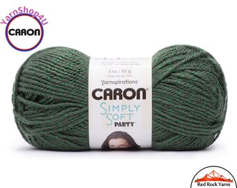 DARK SAGE SPARKLE - Caron Simply Soft Party! 3 oz / 164 yds (85 g / 150 m) 99% Acrylic, 1 percent Metallic (3 ounce / 164 yards) Color #0029