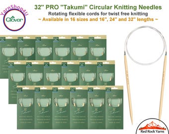 Clover PRO 32 inch Takumi Bamboo Circular Knitting Needles. [32" (80cm)] Bamboo Knitting Needles. (Also sold in 16" and 24" lengths)