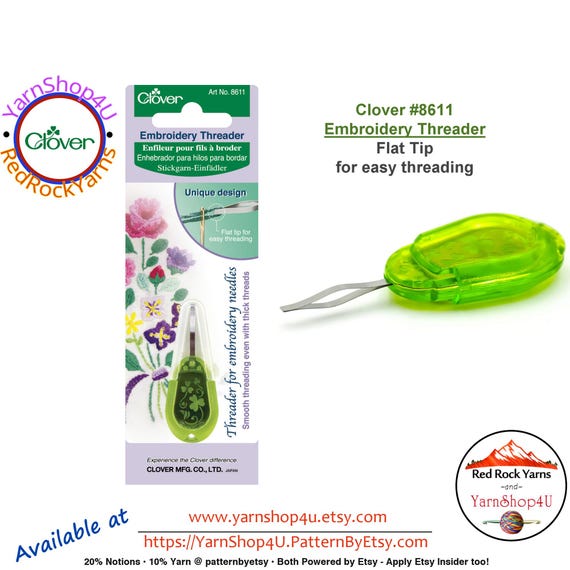 Clover Embroidery Threader with a flat tip. SKU 8611