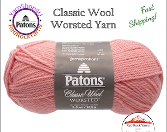 PINK QUARTZ - Patons Classic Wool Worsted Yarn Medium Weight (4). 100% wool yarn. 3.5oz | 194 yards (100g | 177m)