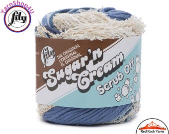 DENIM Lily Scrub Off - 2.6oz | 106yds of Lily Sugar'n Cream 100% Textured Cotton Yarn